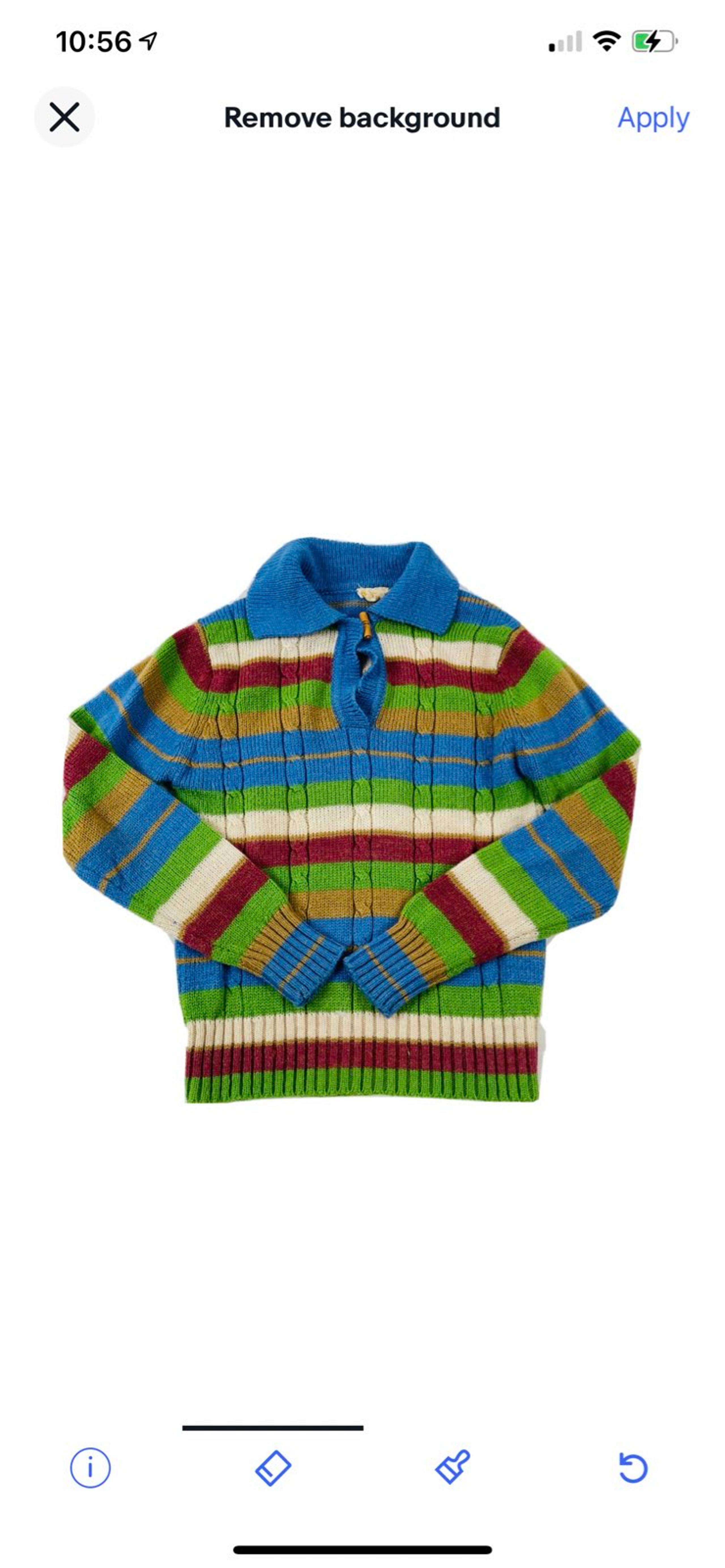 Vintage 70s Womens Medium Rainbow Multi Color stripe Cable Knit Sweater