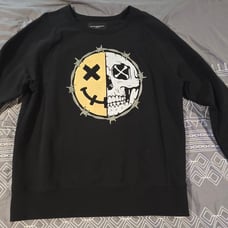 Cult Of Individuality Men's Smiley/Skull Sweatshirt Size 2XL