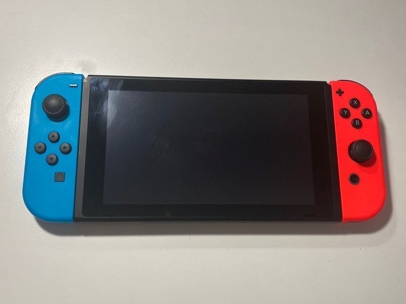 Nintendo Switch neon red and blue