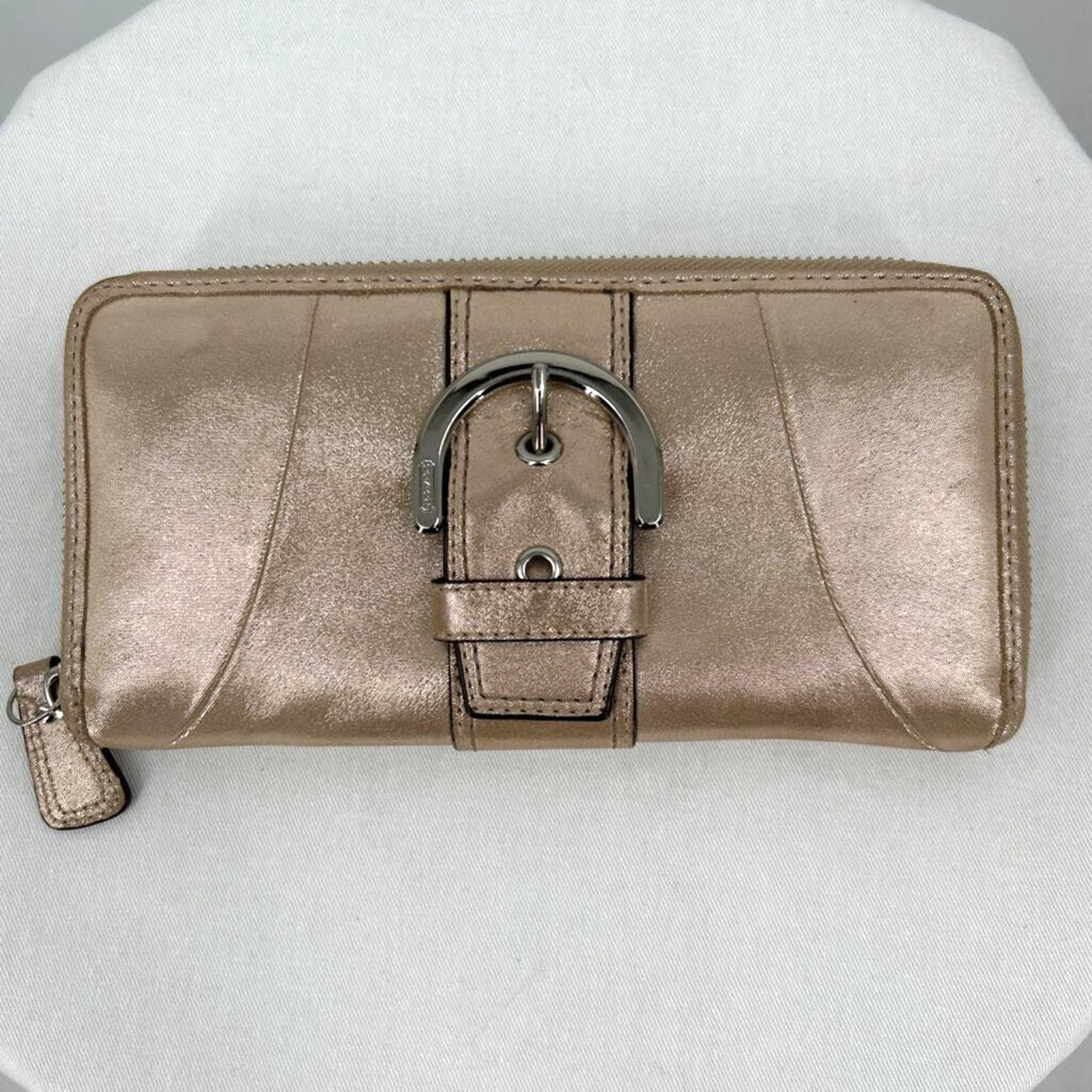 Coach Metallic Buckle Wallet Gold