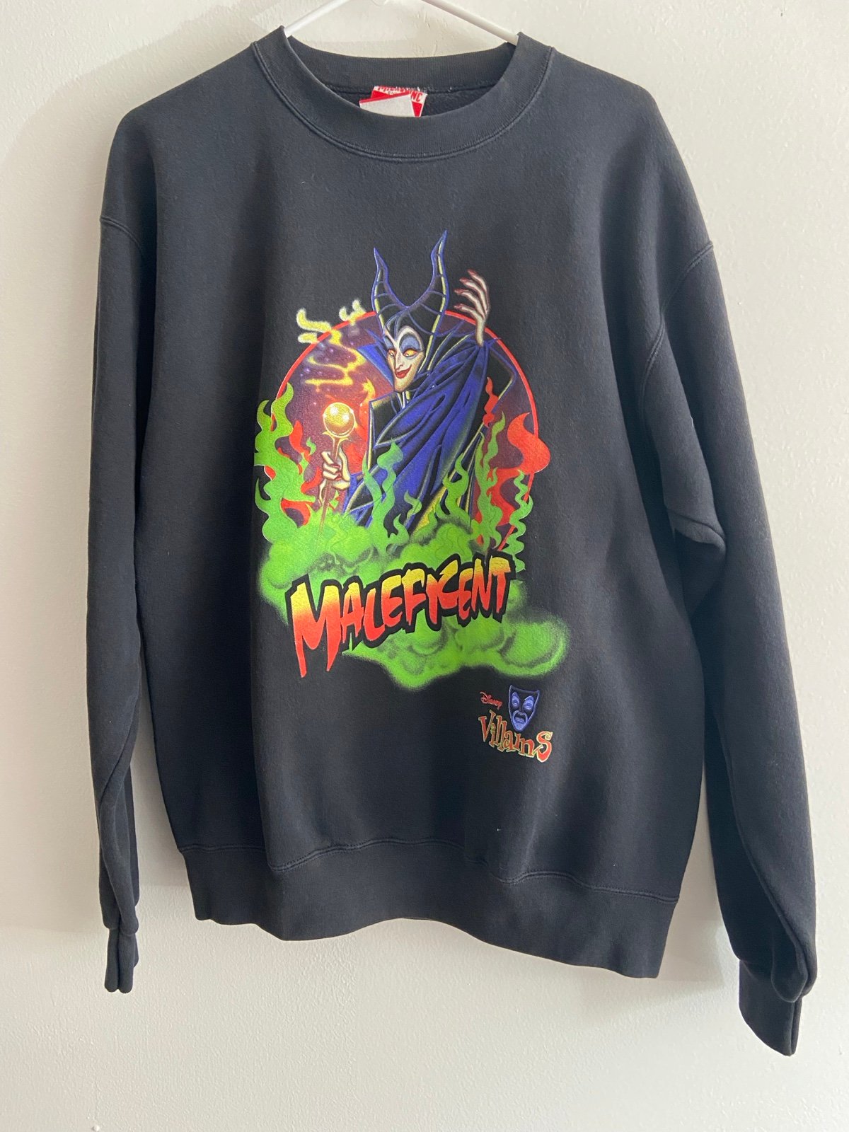 Vintage Disney VILLAINS MALEFICENT two sided Sweatshirt 1990s Made in USA