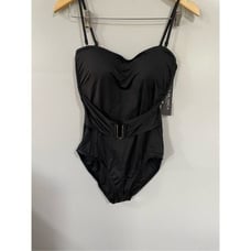 La Blanca Women's Swimsuits Swimwear Black Bandeau One-Piece - Women 10 NWT