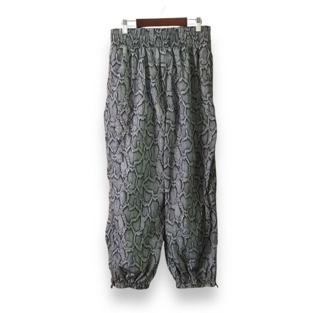 Varley Hamilton Pant Joggers Gray Snake Print Zip Ankle Size Small