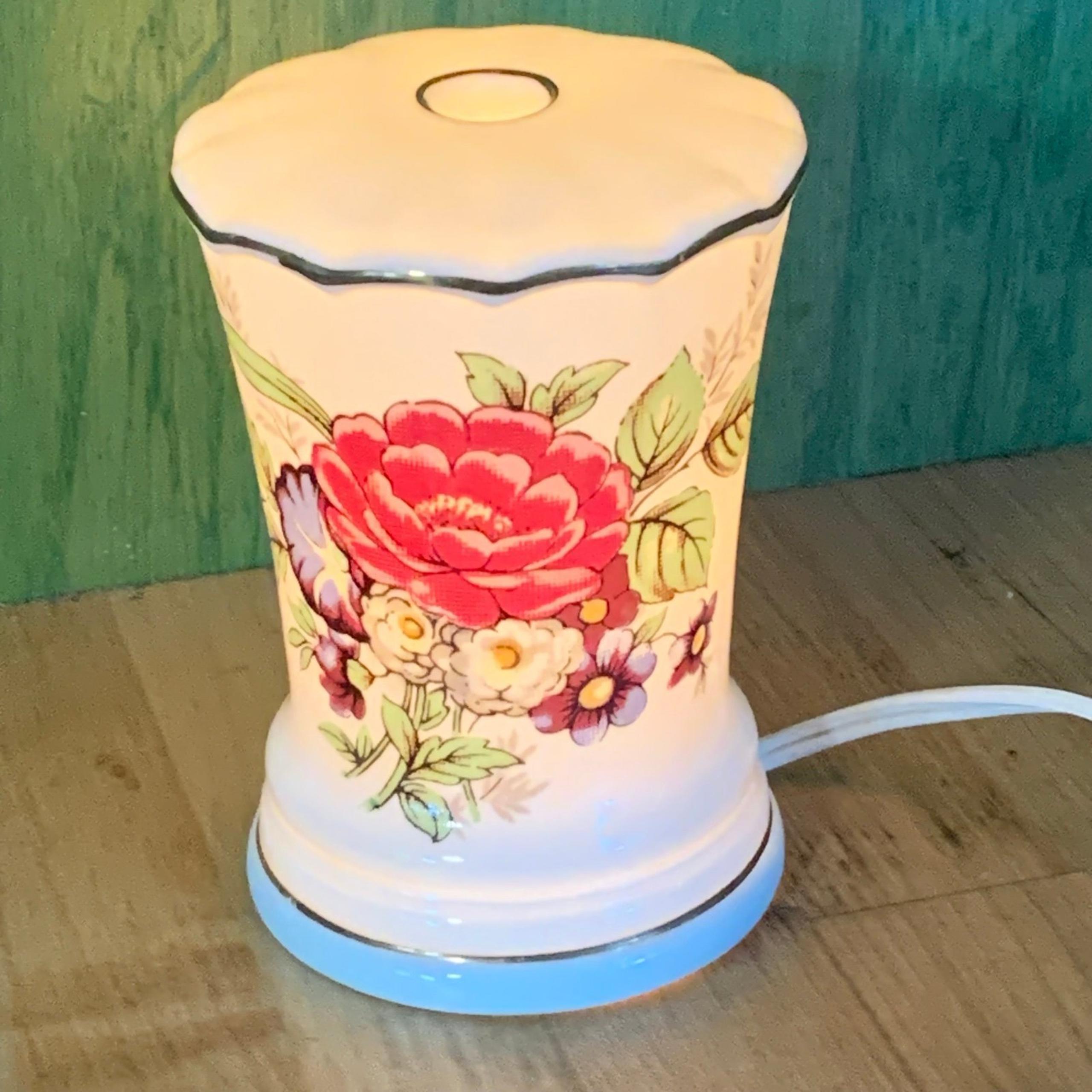 Vintage I.W.Rice Co. Japan Perfume Essential Oil Lamp Floral Night Light Figure