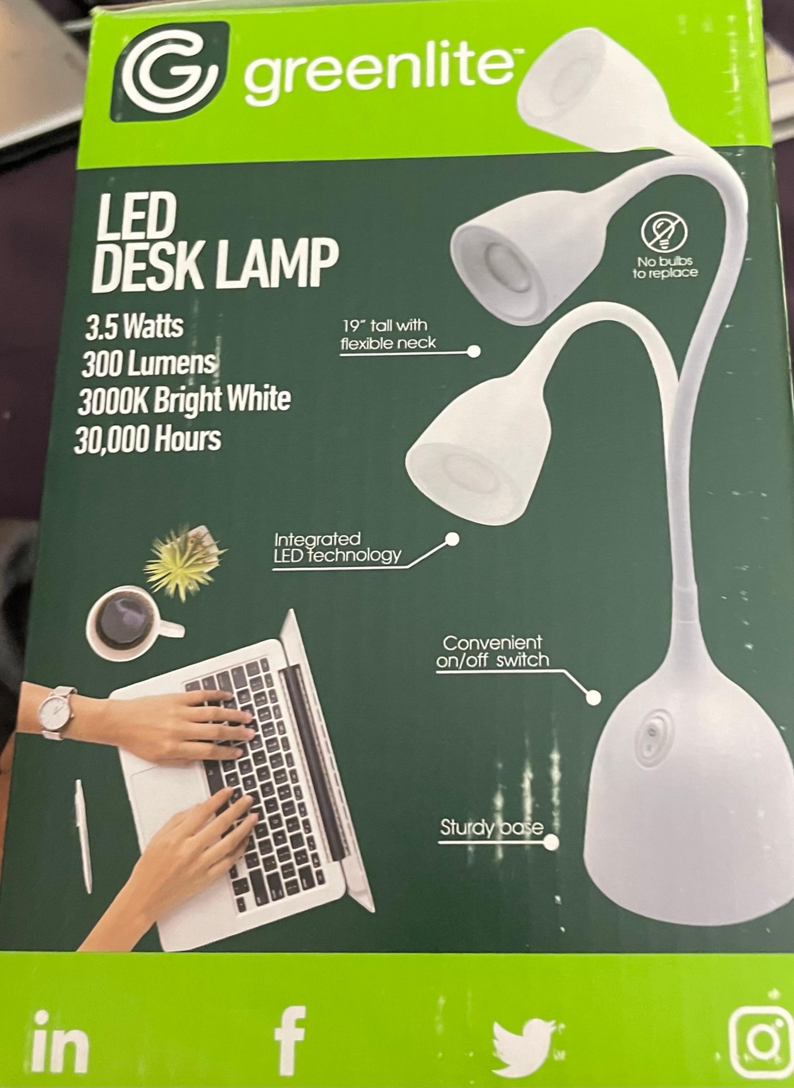 NEW Green Lite LED Desk Lamp (White)