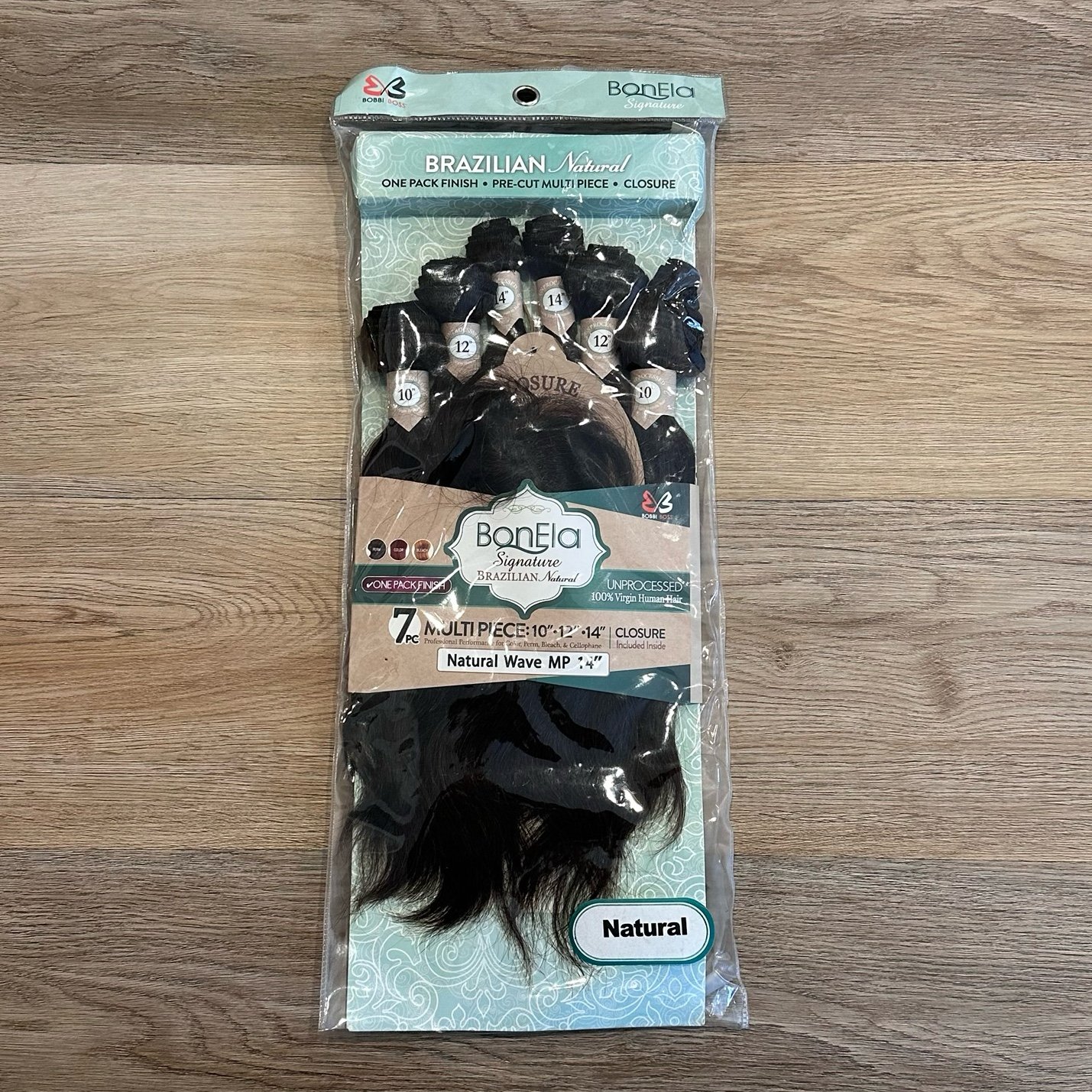 Bobbi Boss BonEla Signature Brazilian Natural Wave Hair 7PC 10”12”14” + Closure