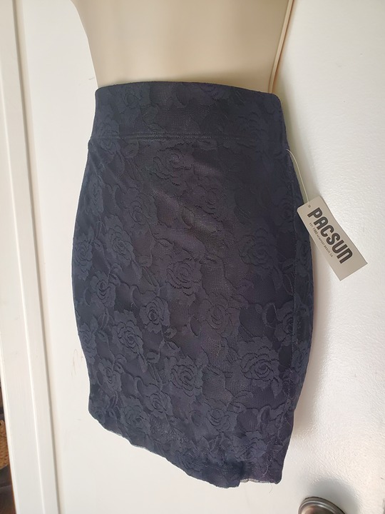 Black Lace Mini Skirt Small NWT