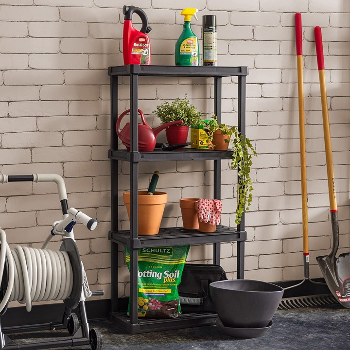 4-Tier Shelving Unit, 48 Fixed Height, Medium Storage Organizer for Home