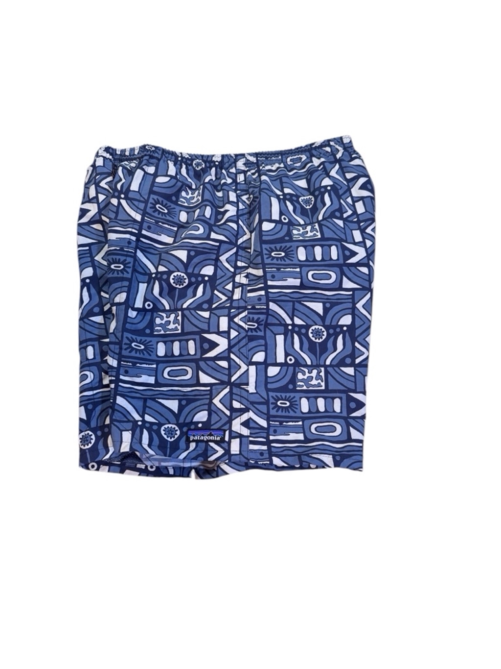 Men's Patagonia Baggies Shorts Size M Blue Patterned Swim Trunks