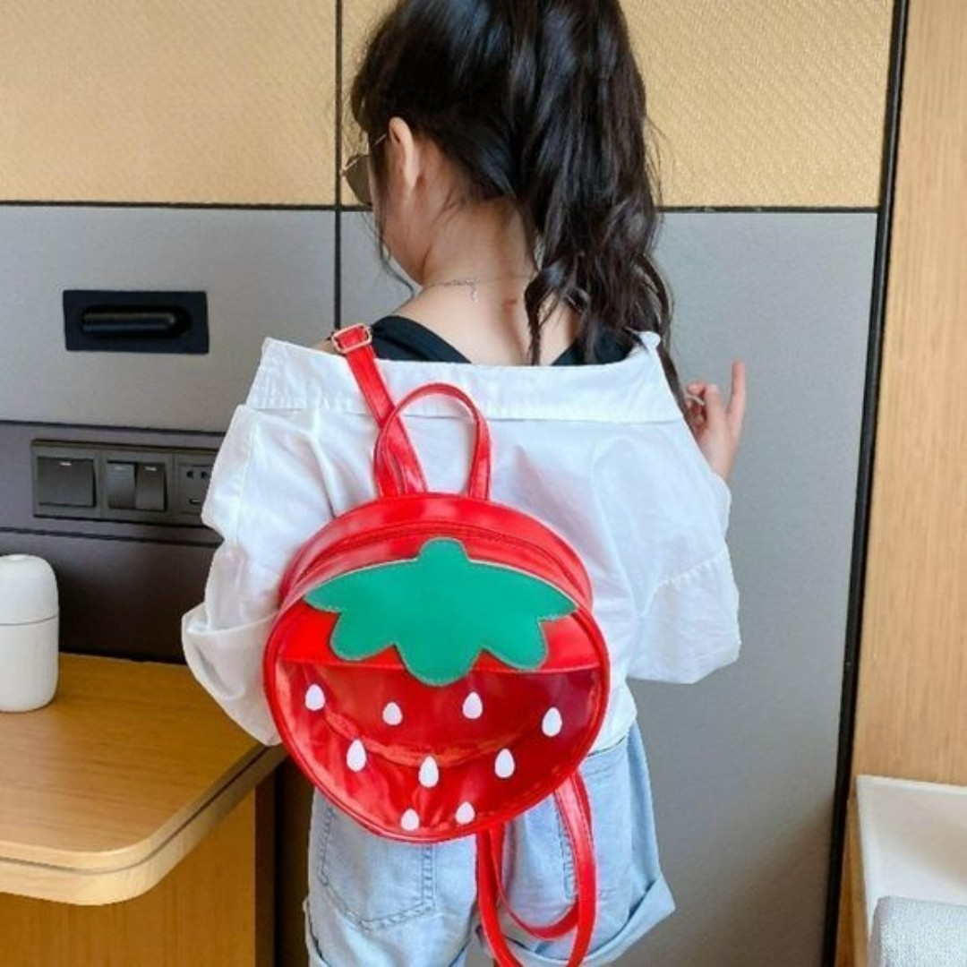 Strawberry Kids Backpack | School Bag Lunch Bag Shoulder Bag Handbag