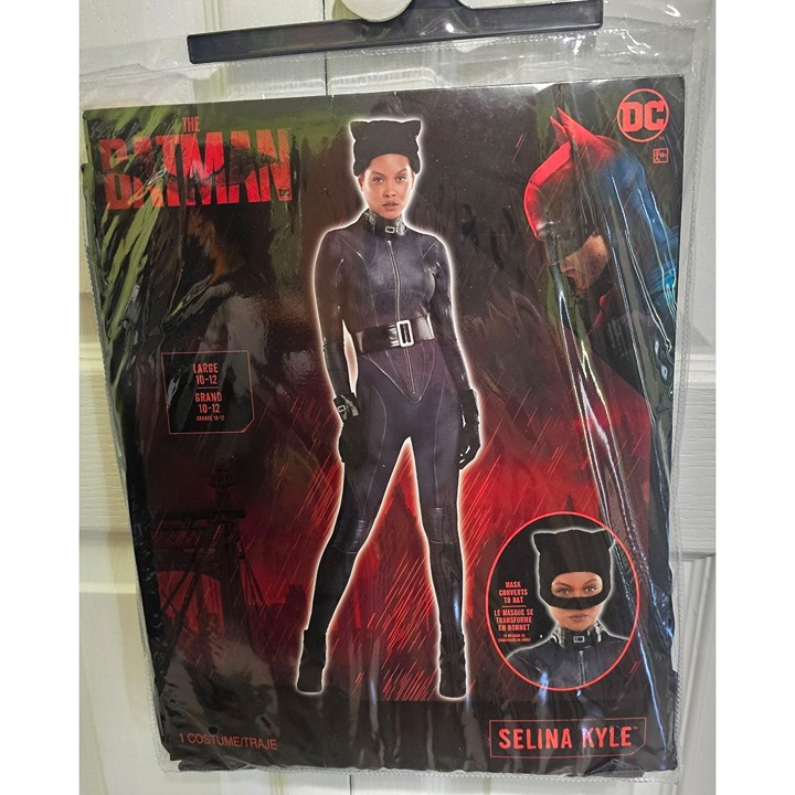 The Batman Selina Kyle Costume Cat Woman Catsuit Catwoman Adult Halloween DC NEW