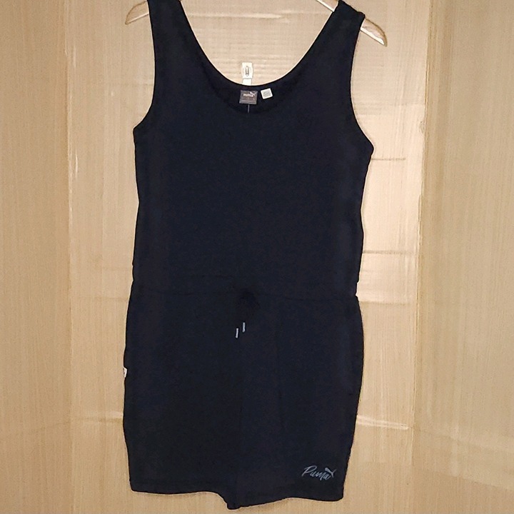 Puma Womens New Navy Blue Sleeveless Sweatshirt Romper Large