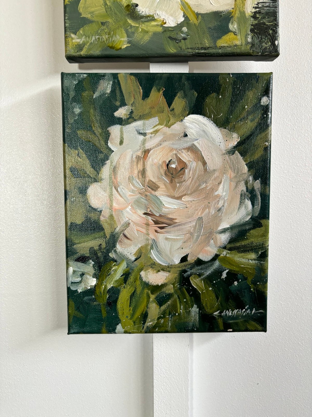 Rose Painting Farmhouse Style Original