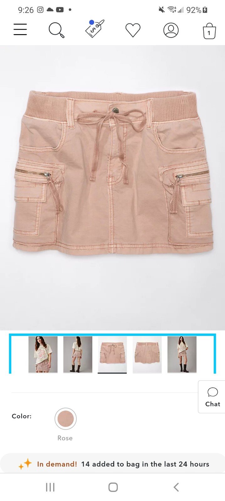 AE Snappy Stretch High-Waisted Cargo Mini Skort 12