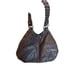 Vintage Solina Brown Leather Shoulder Bag With Braided Straps & Ornate Embroider