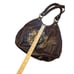 Vintage Solina Brown Leather Shoulder Bag With Braided Straps & Ornate Embroider