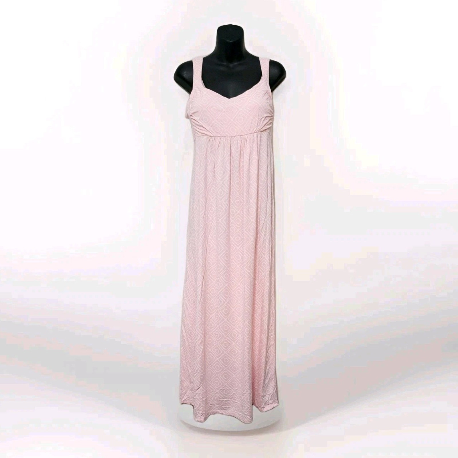 Fresh Produce Maxi Tank Dress Womens Sz M Pink Abstract Sleeveless USA