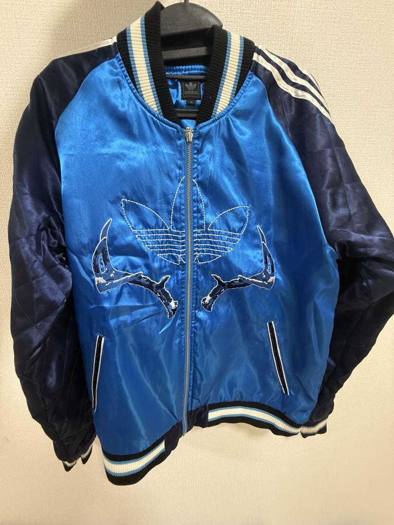 adidasスカジャン, blue, size O