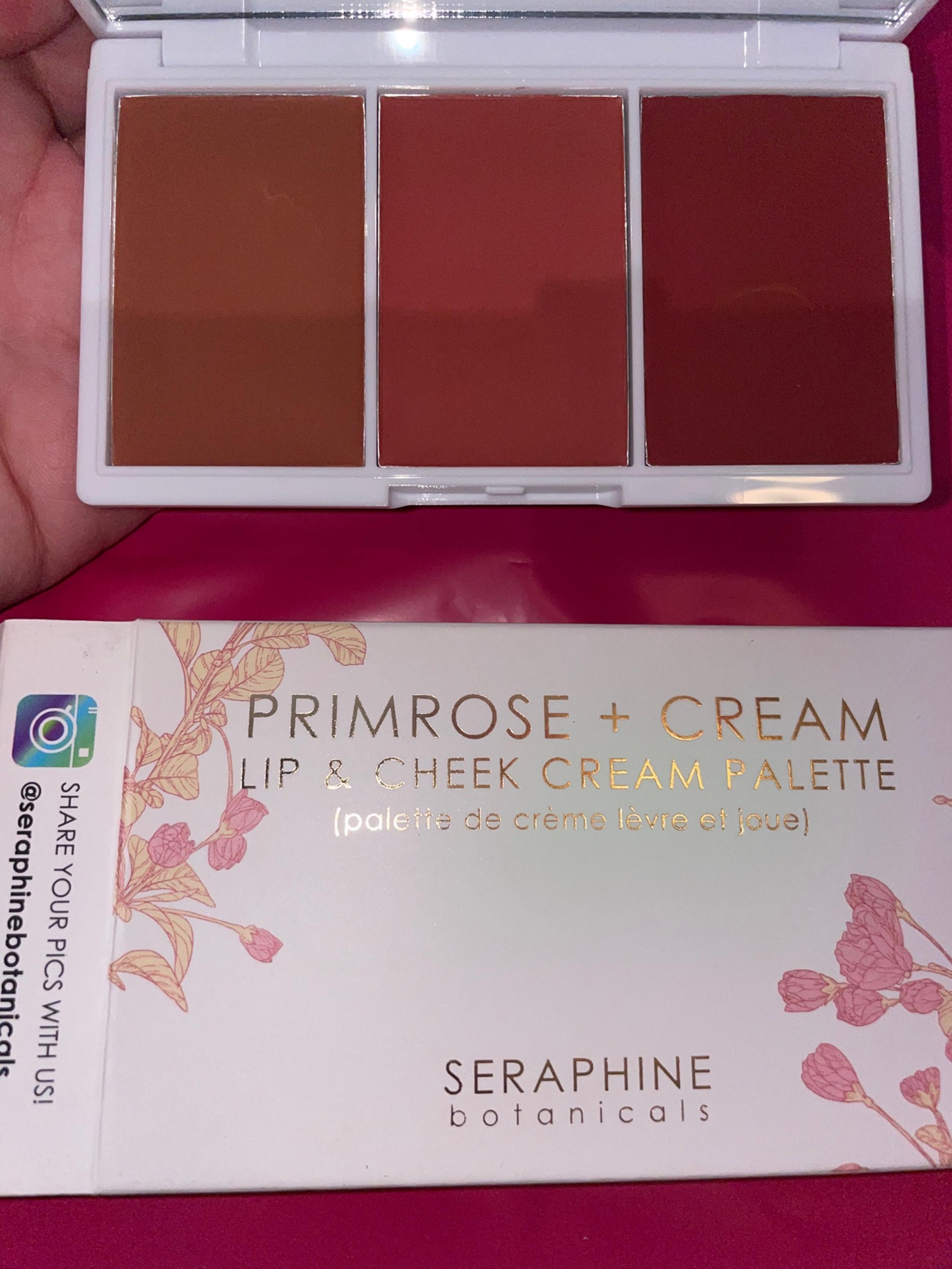 Seraphine botanicals primrose cream lip cheek palette makeup NIB