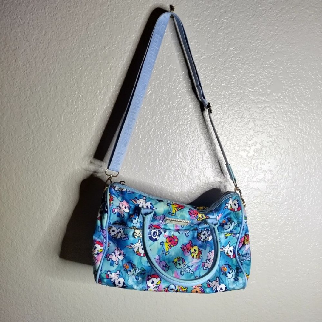 AS IS Tokidoki Watercolor Paradise Bowler Bag in Blue/Multi