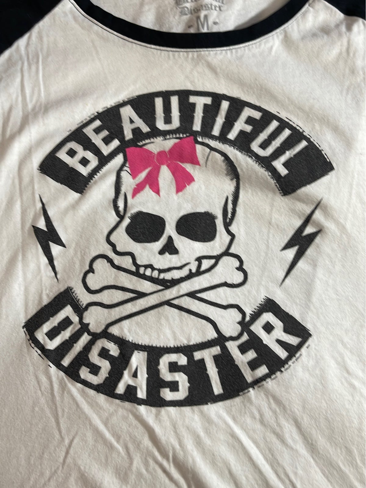 quality first consumers first Raglan skull Disaster Beautiful out Sold shirt medium top Women quality first consumers first Raglan skull Disaster Beautiful out Sold shirt medium top Women