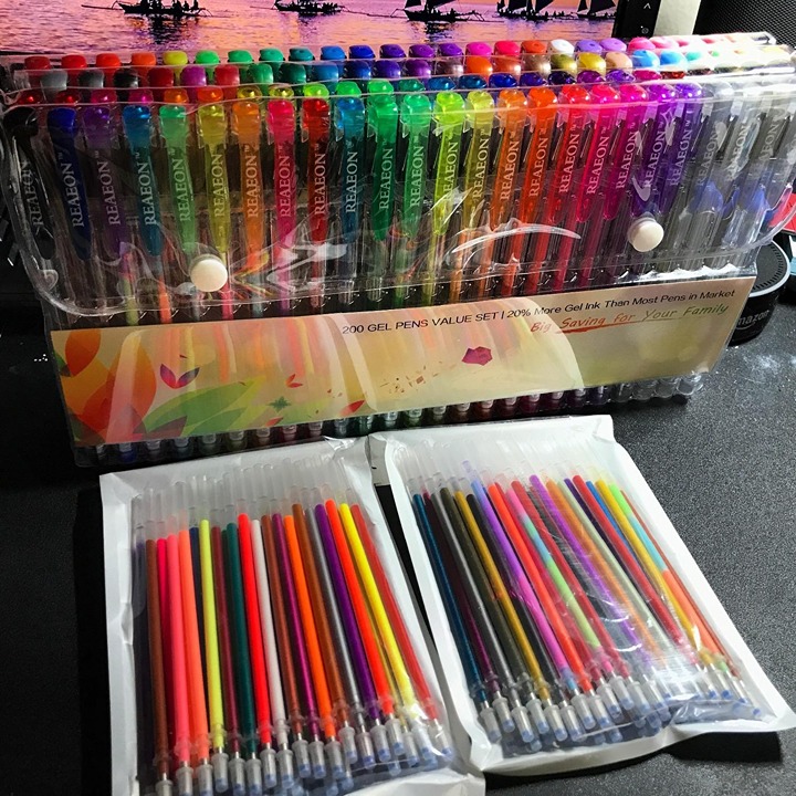 200 Pack Pen w/Case for Adult Coloring Books, 100 Color Markers Plus 100 Refill