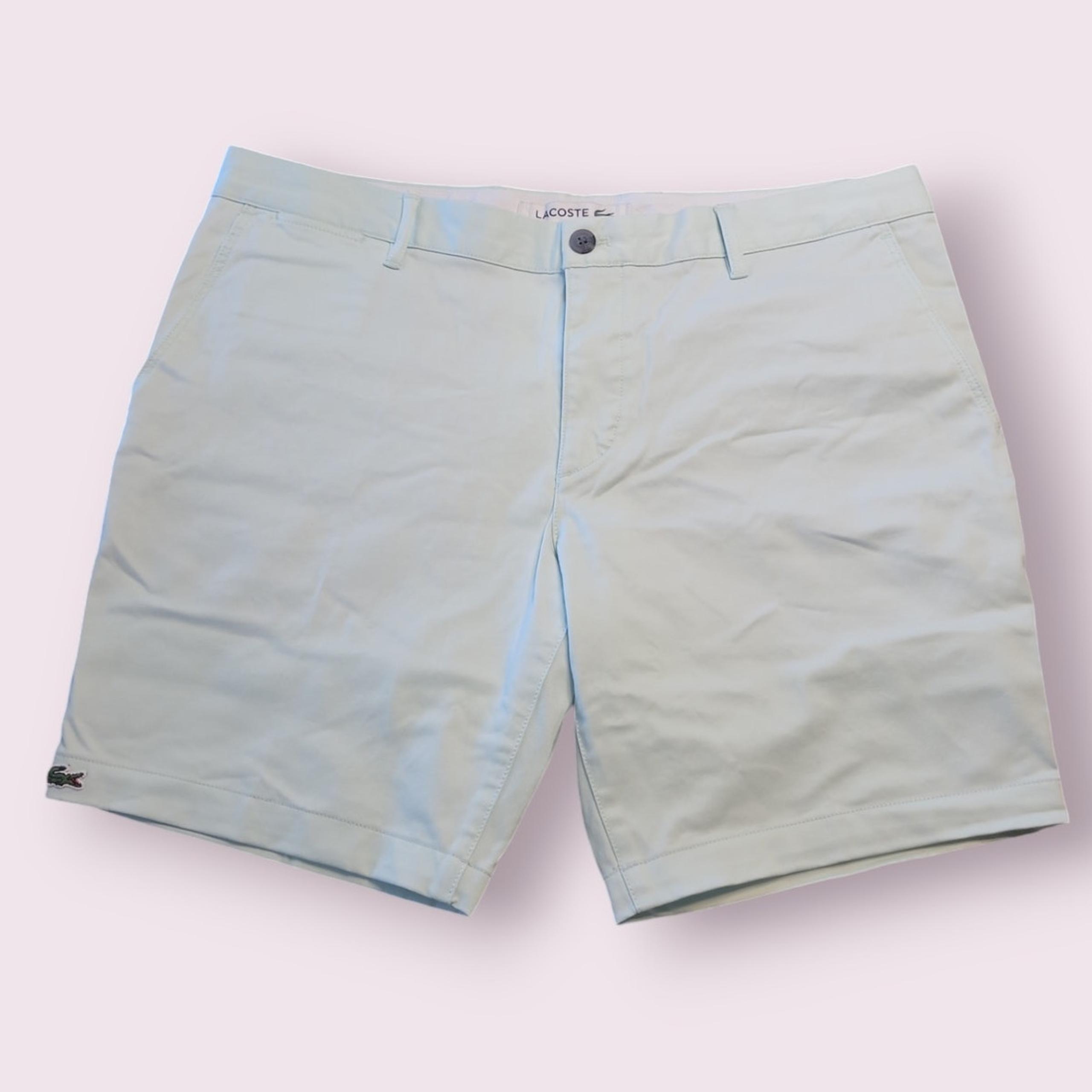 NWT Lacoste Men’s Slim Fit Stretch Cotton Shorts Forst Blue Size 38 US