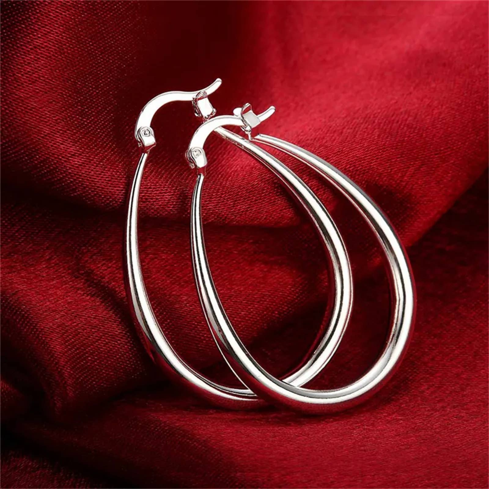925 Sterling Silver Hoop Earrings, 925 Sterling Silver, Thin Hoop Earrings 925