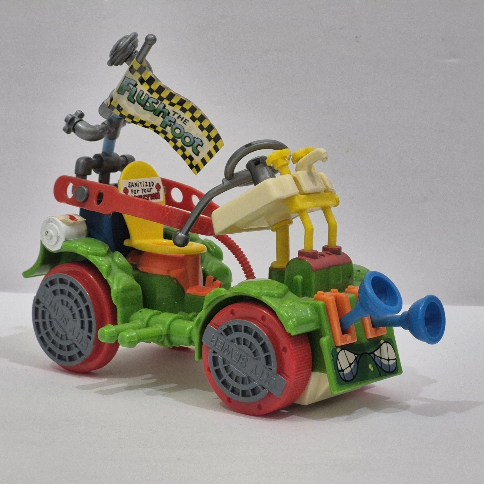 Teenage Mutant Ninja Turtles TMNT Toilet Taxi 1990 Vintage Toy Vehicle Complete