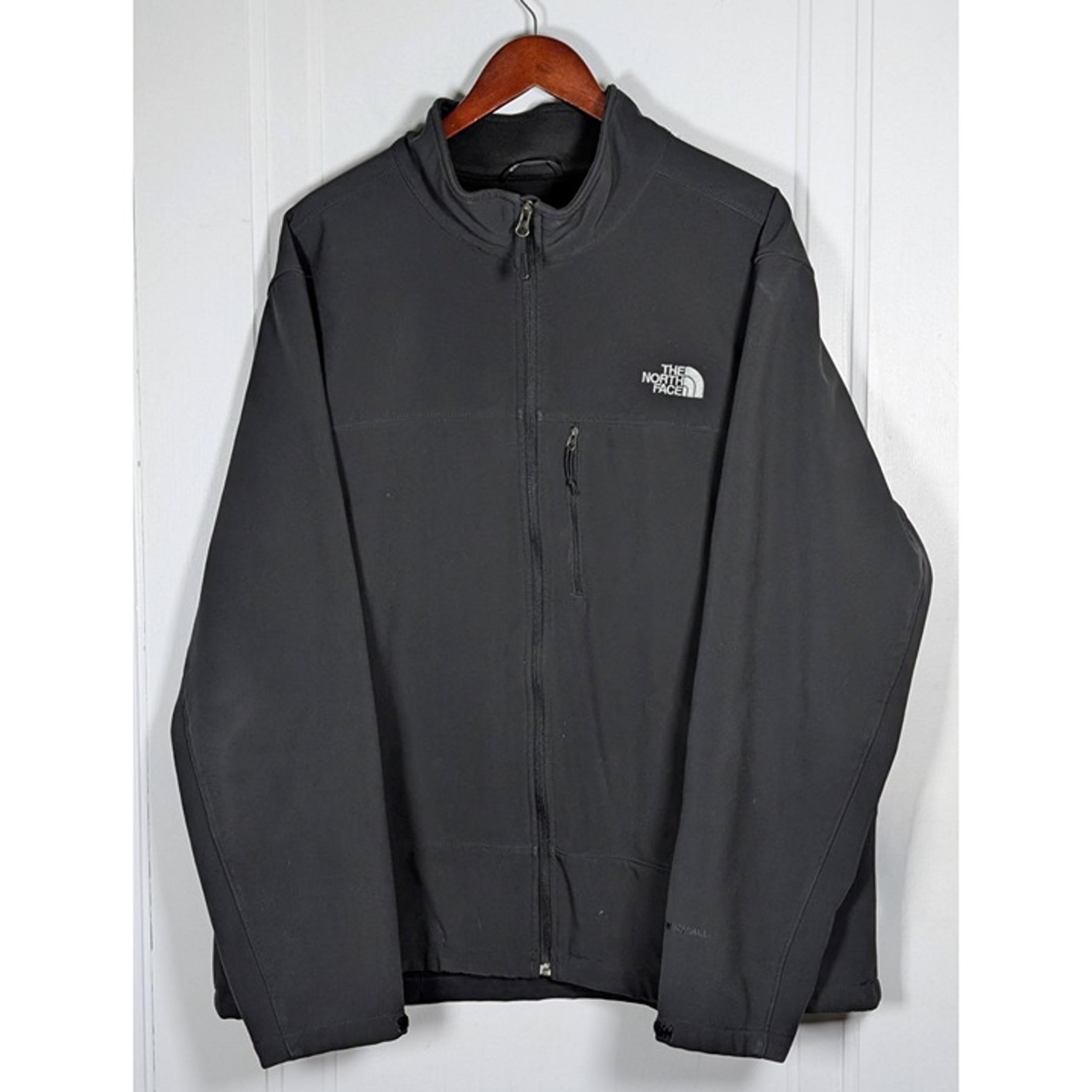 Jacket Mens XXL 2XL Apex Soft Shell Full Zip Windwall Black Coat - The North Face