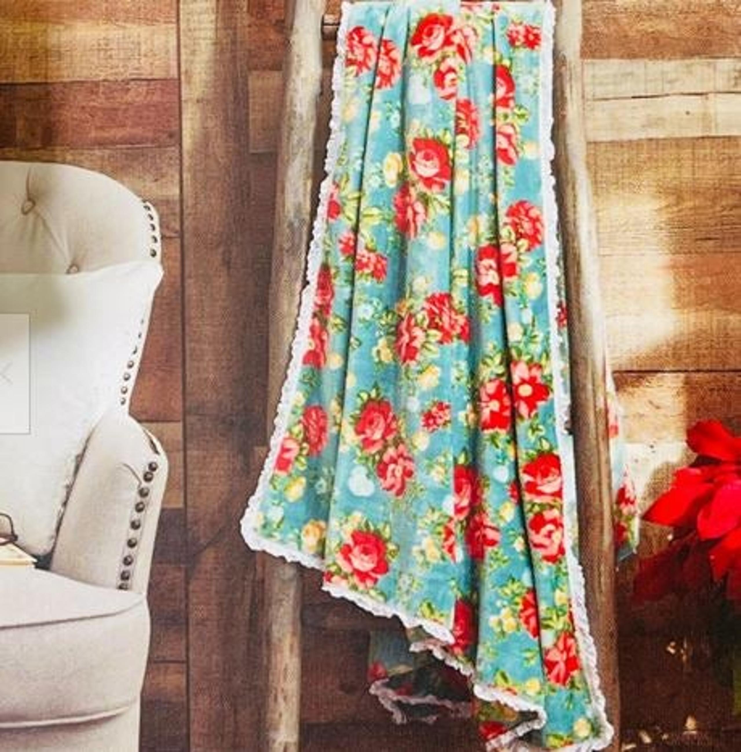 Vintage Floral Plush Throw - Pioneer Woman