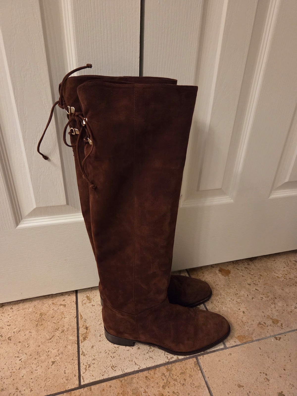 Ann Mashburn brown tall suede boots