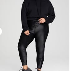 Good American BOMBSHELL LEGGING black 3xl NWT faux leather plus size