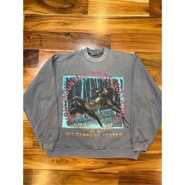 Size XL - Made In USA Wolf Mountain Wilderness supply Rare nature vintage 1990s