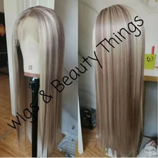 Long lace front wig Blonde Highlights Lowlights High Quality Heat Resistant