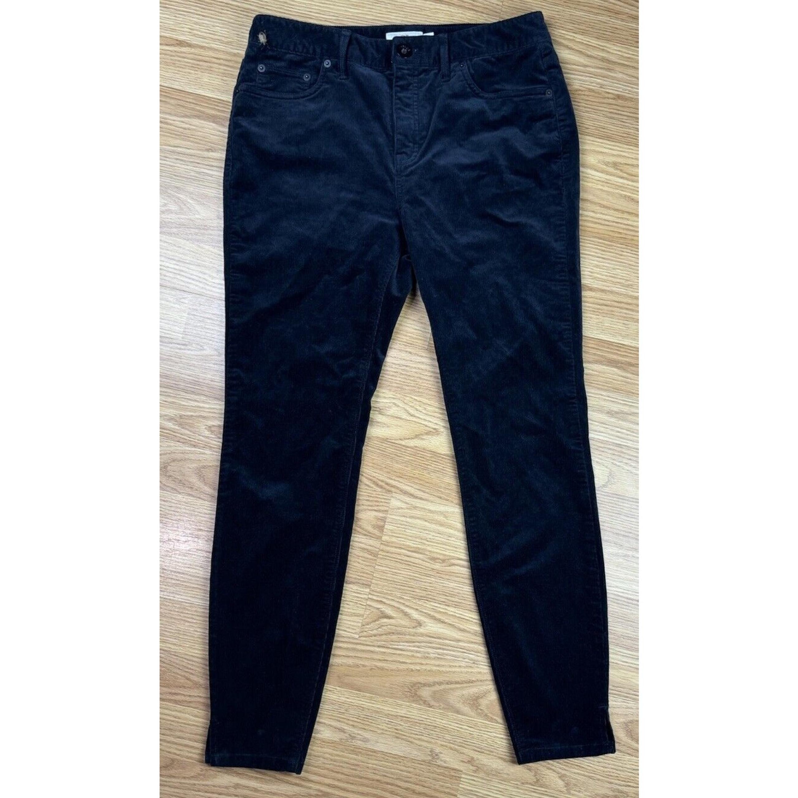 Vineyard Vines Black Corduroy 5 Pocket Pants Women’s Size 8 Mid-rise Ankle Slit