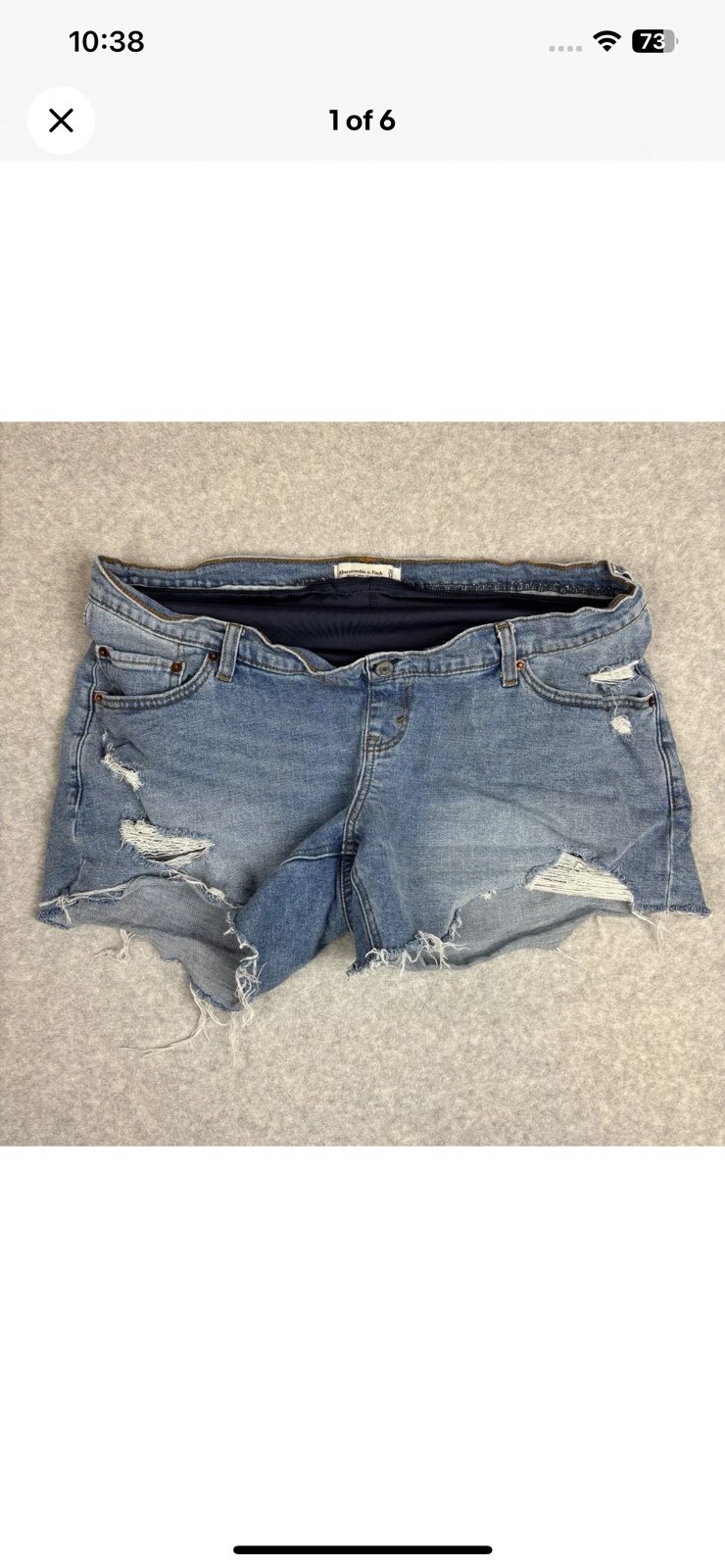 Abercrombie & Fitch Womens The 4 Mom Shorts Maternity Cutoff Denim Shorts Sz 32