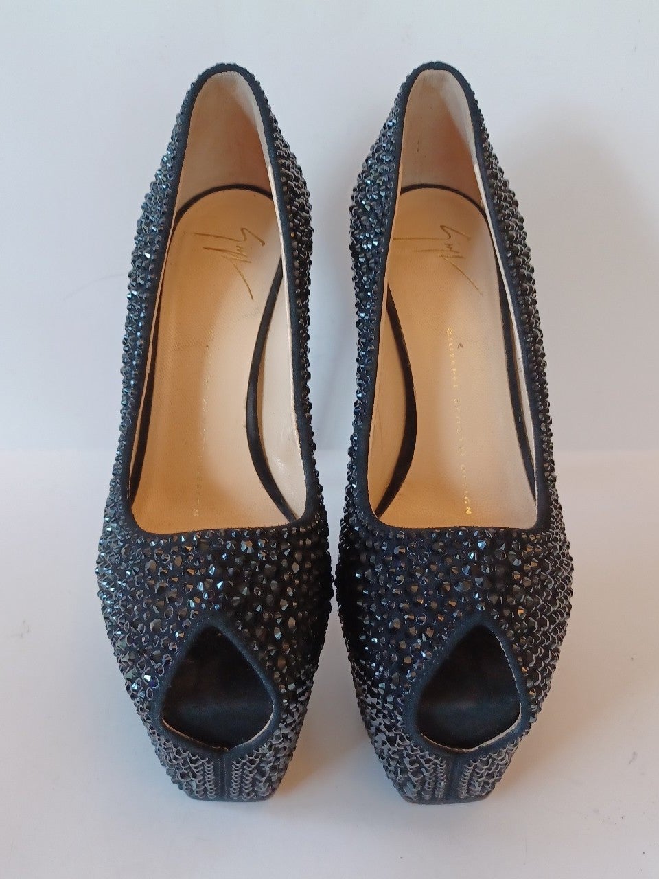 Giuseppe Zanotti Stilleto Heels Liza Crystal Embellished Platform Pumps EU 36.5