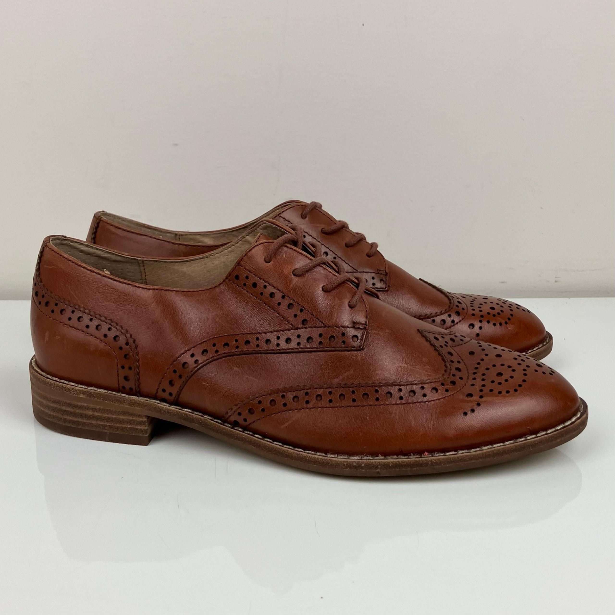 Madewell Women’s Size 7.5 M Juliette Brown Leather Wingtip Oxford Shoes Lace Up