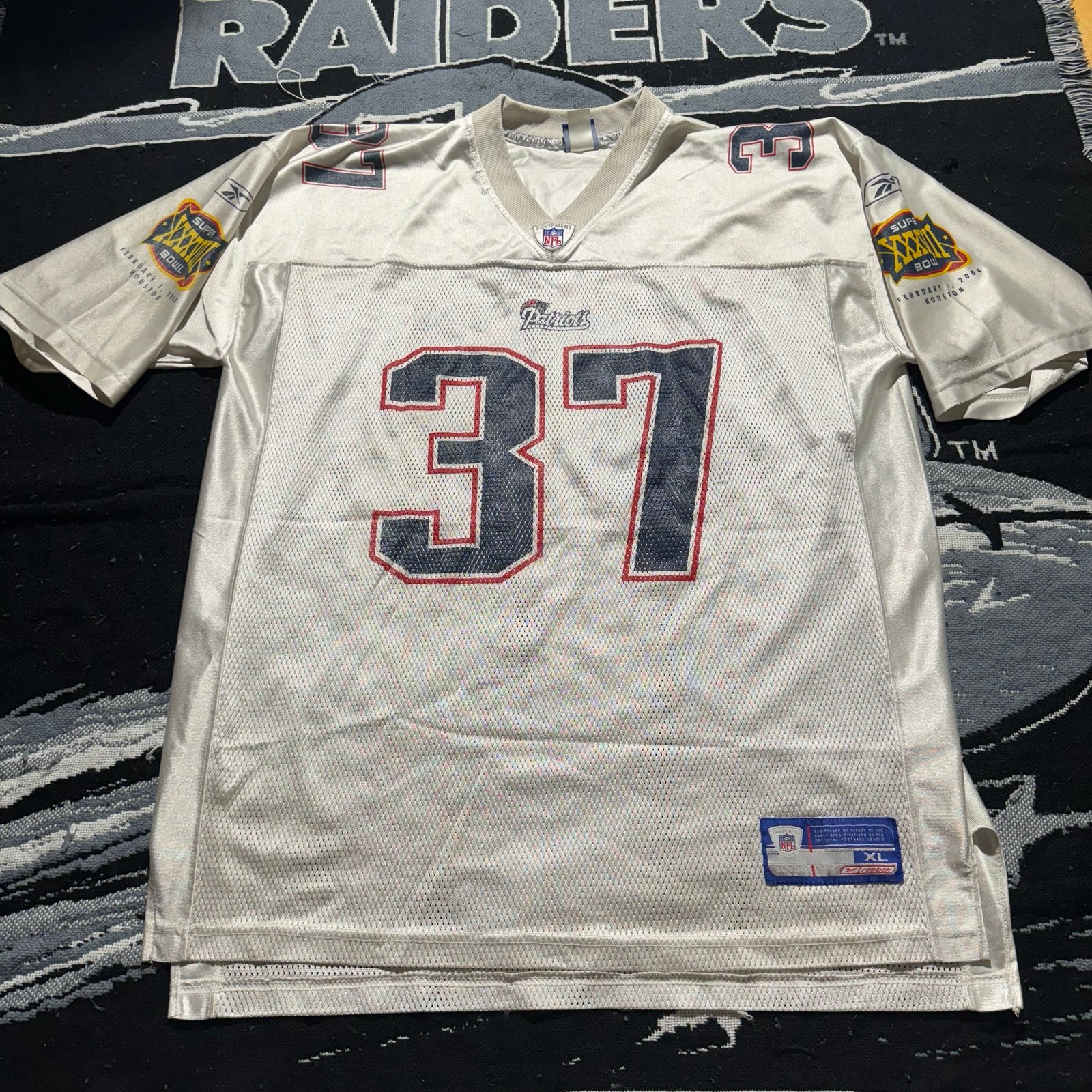 Vintage New England Patriots 2004 Super Bowl XXXVIII Rodney Harrison Jersey / XL