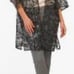 Anne Klein Women’s Black Floral Sequin Open Front Midi Kimono Cardigan Size L/XL