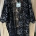 Anne Klein Women’s Black Floral Sequin Open Front Midi Kimono Cardigan Size L/XL