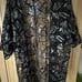 Anne Klein Women’s Black Floral Sequin Open Front Midi Kimono Cardigan Size L/XL