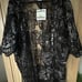 Anne Klein Women’s Black Floral Sequin Open Front Midi Kimono Cardigan Size L/XL