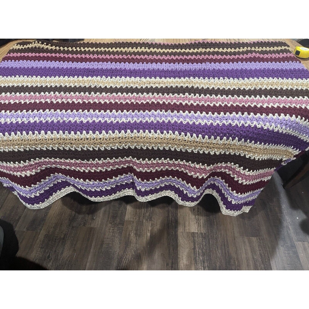 Crocheted Twin Coverlet 55x95 Granny Core Cottage Core Or Afghan, Cover Up,