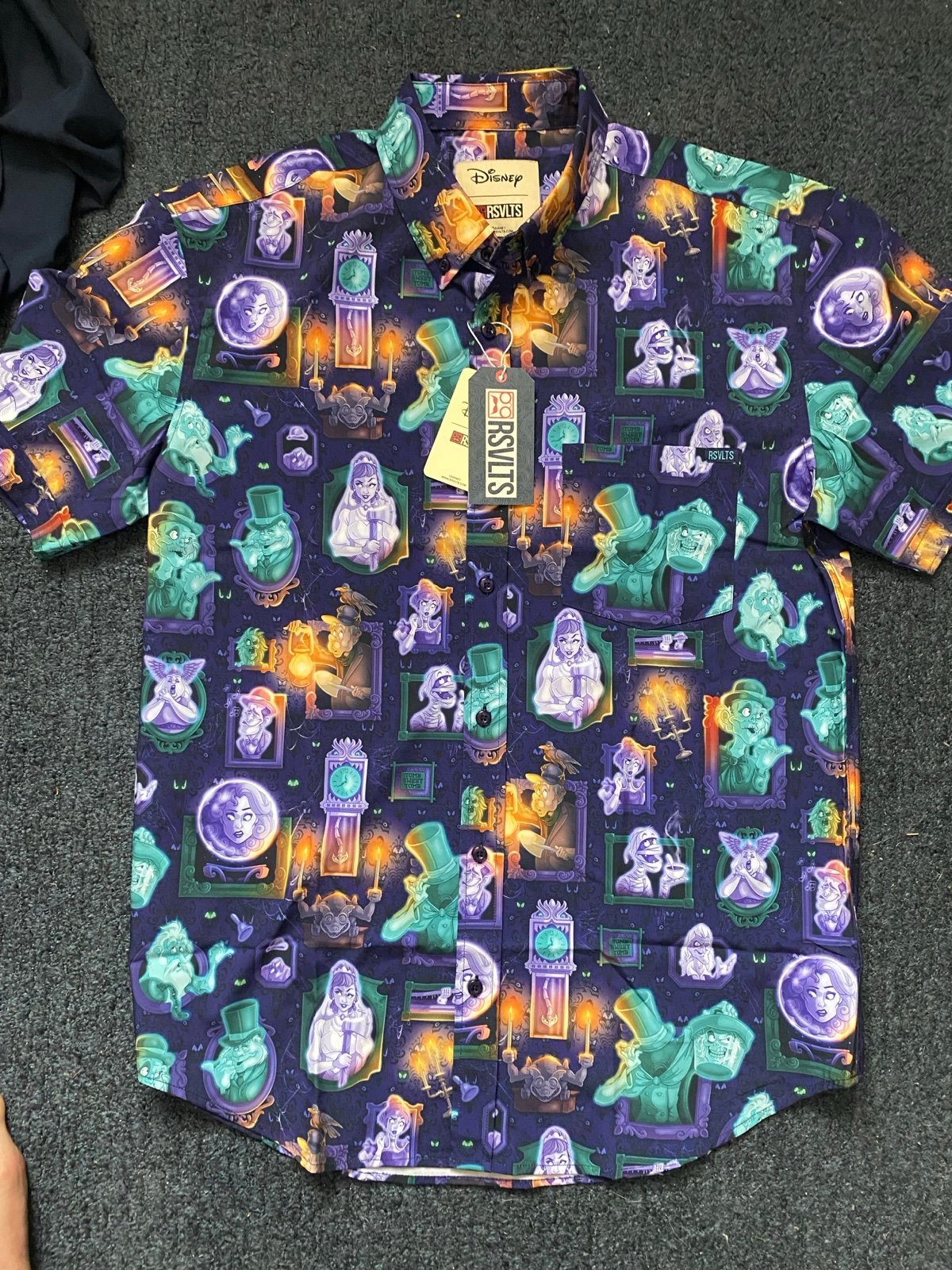 Disney Parks RSVLTS Haunted Mansion Button Down Shirt adult size medium BNWT