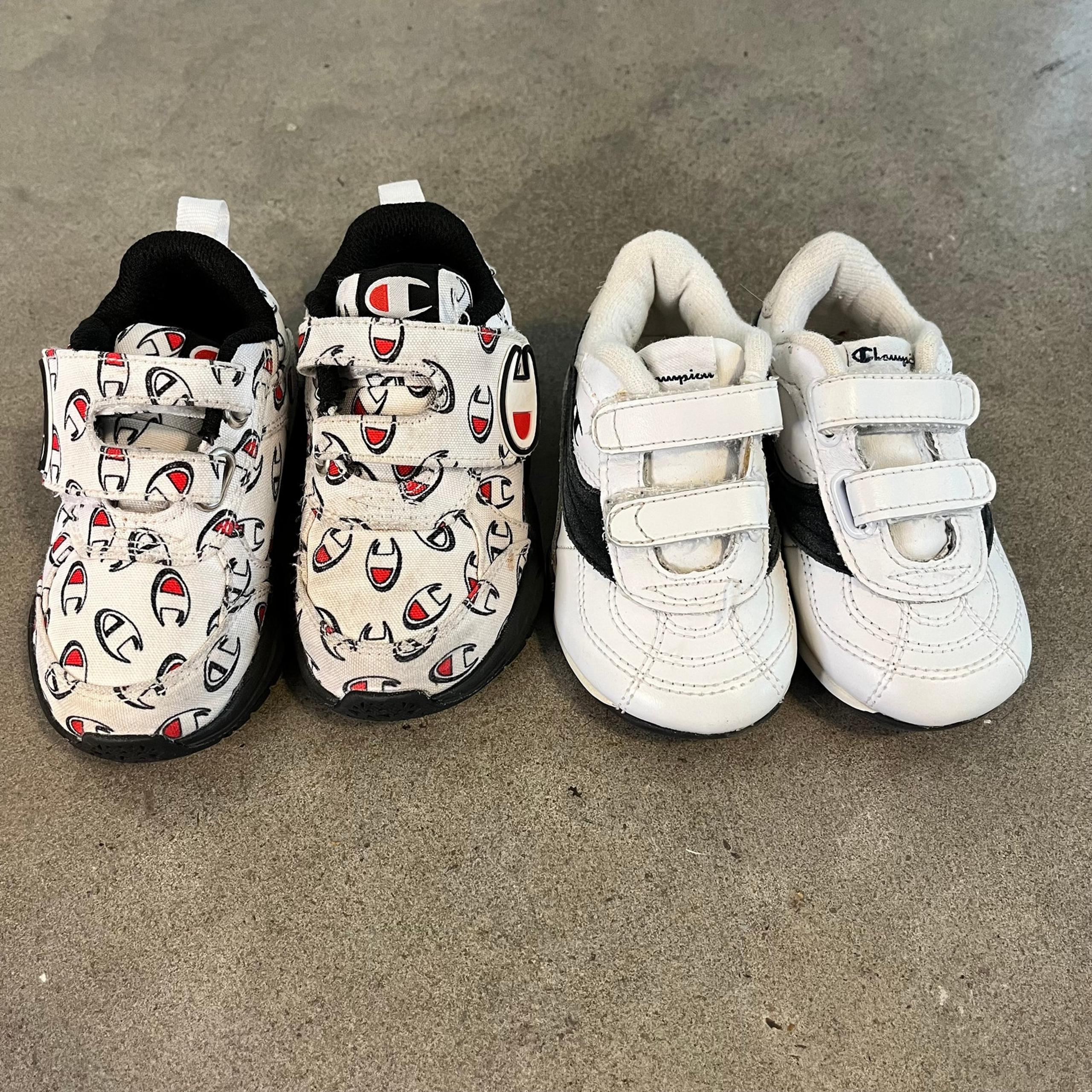 Champions White leather mosaic toddler sneakers boys size 6 bundle shoes