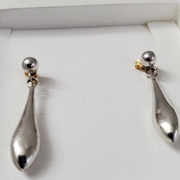 14K Gold / White Gold Dangle Earrings