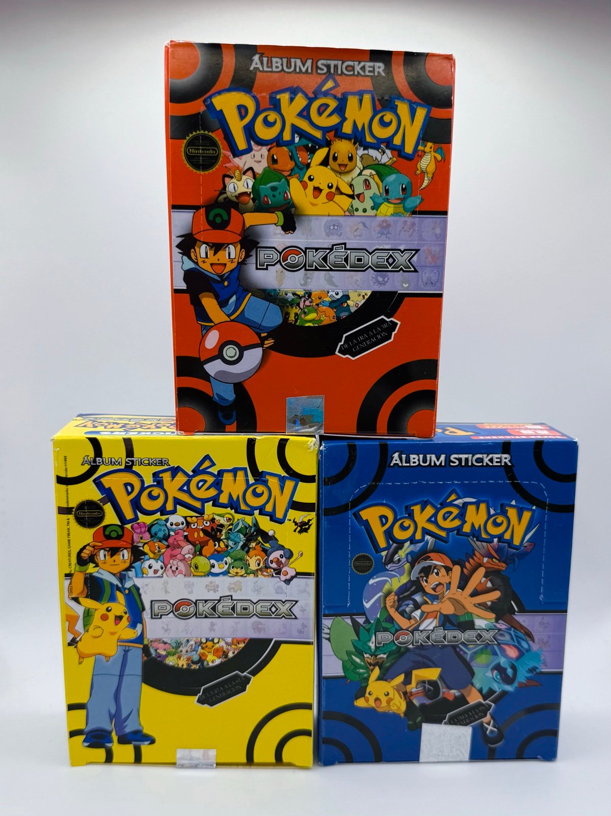Pokemon Pokédex Red, Yellow and Blue Boxes (3 Boxes Total)