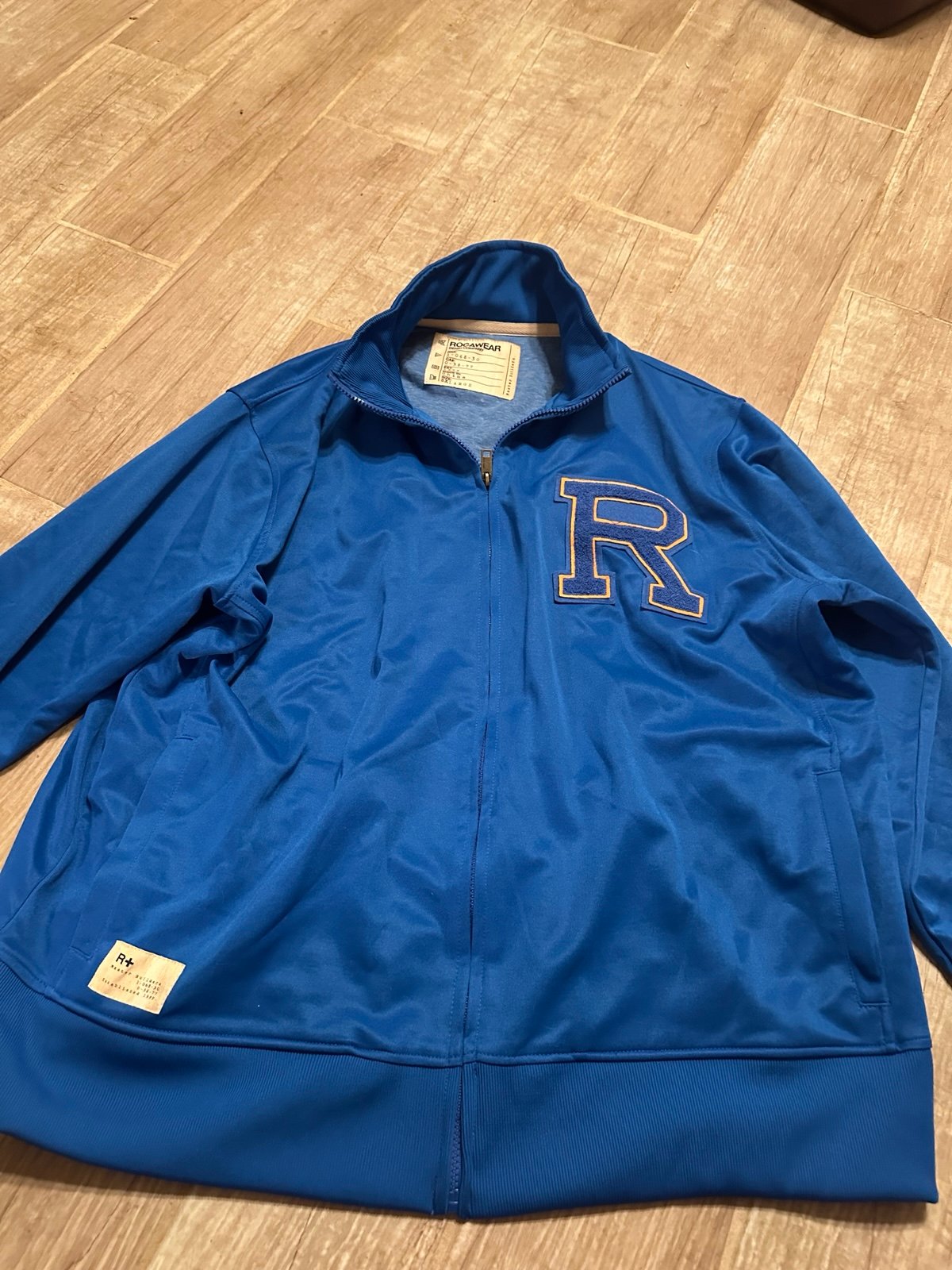 Rocawear Mens Bright Blue Vintage Letterman Style Track Jacket 3XL